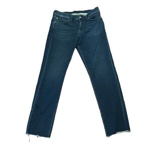Joe’s Kinetic Brixton straight & narrow dark wash raw hem jeans